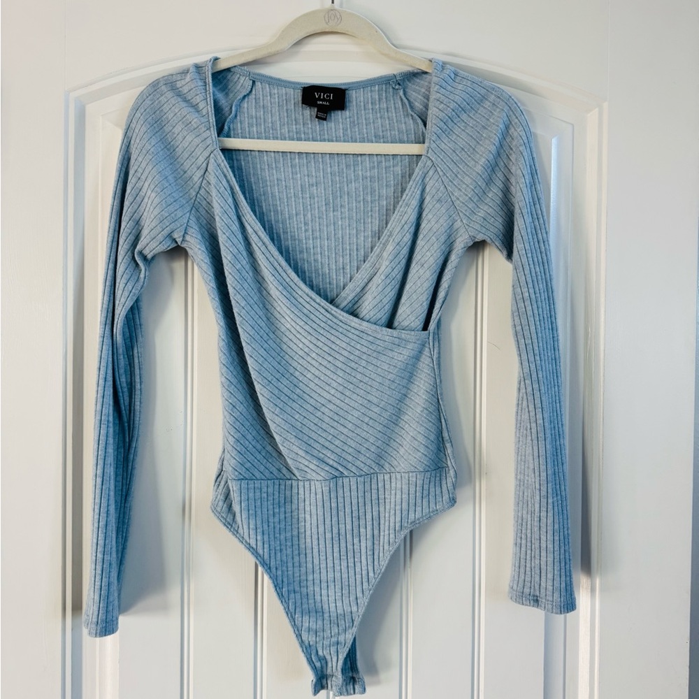 Vici Sky Blue Ribbed Top